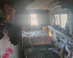 В камызякском посёлке выгорел жилой дом