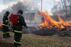 Как тушили условный пожар в Камызякском районе
