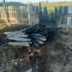 В Камызякском районе сгорели забор и туалет 